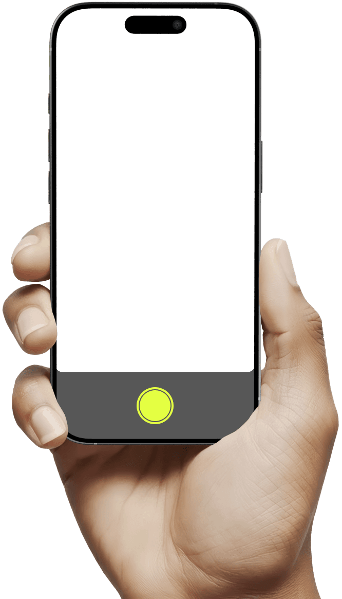 Hand holding a phone with TrustNXT app